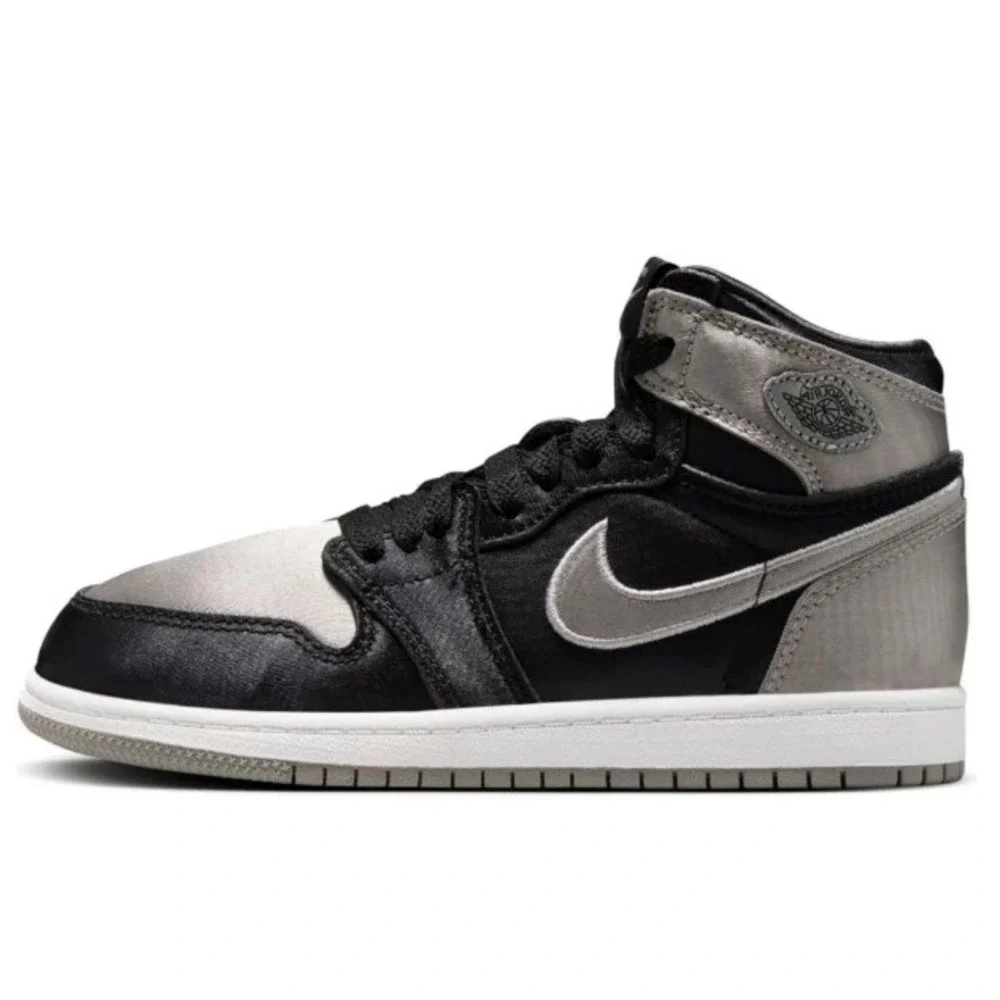 Nike Kids Air Jordan 1 Retro High OG Satin Shadow Black Grey FD5304-010 US 1.5Y